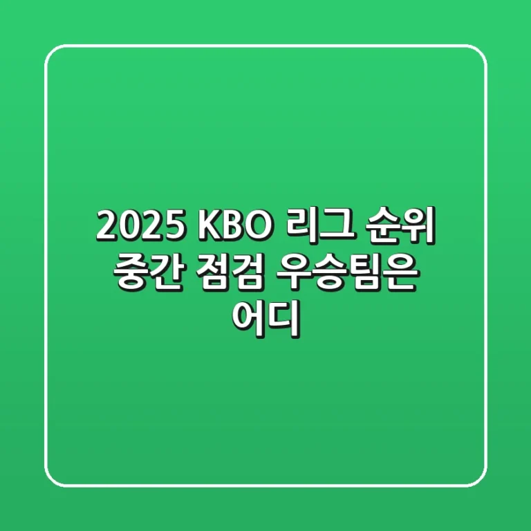 2025 KBO 리그 순위 중간 점검: 우승팀은 어디?