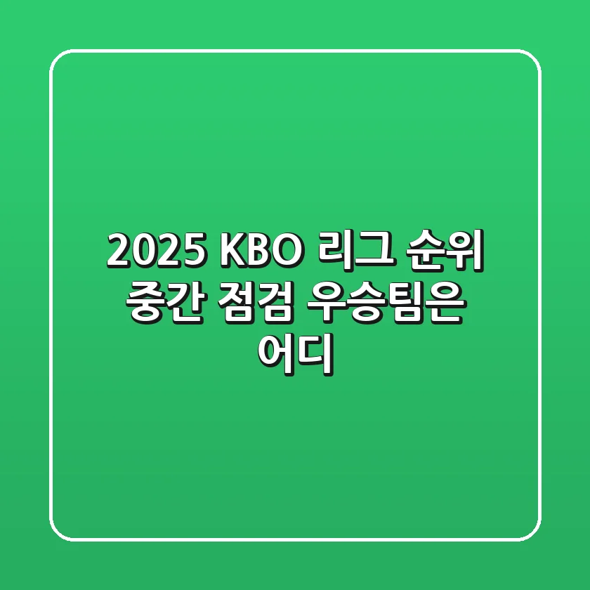 2025 KBO 리그 순위 중간 점검: 우승팀은 어디?