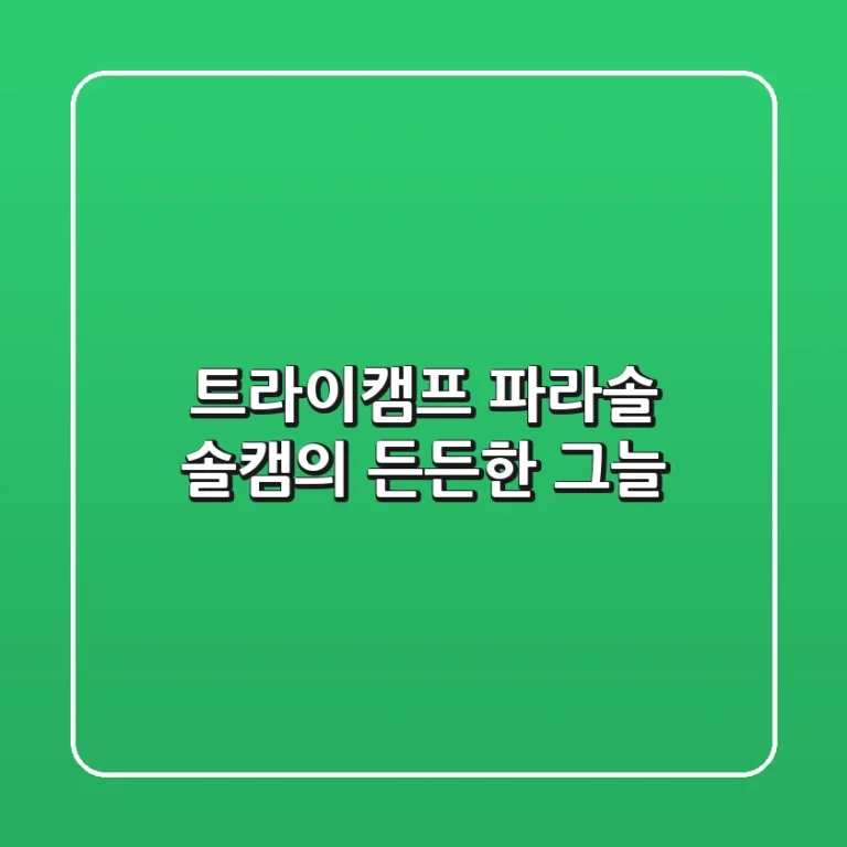 트라이캠프 파라솔, 솔캠의 든든한 그늘!🏕️