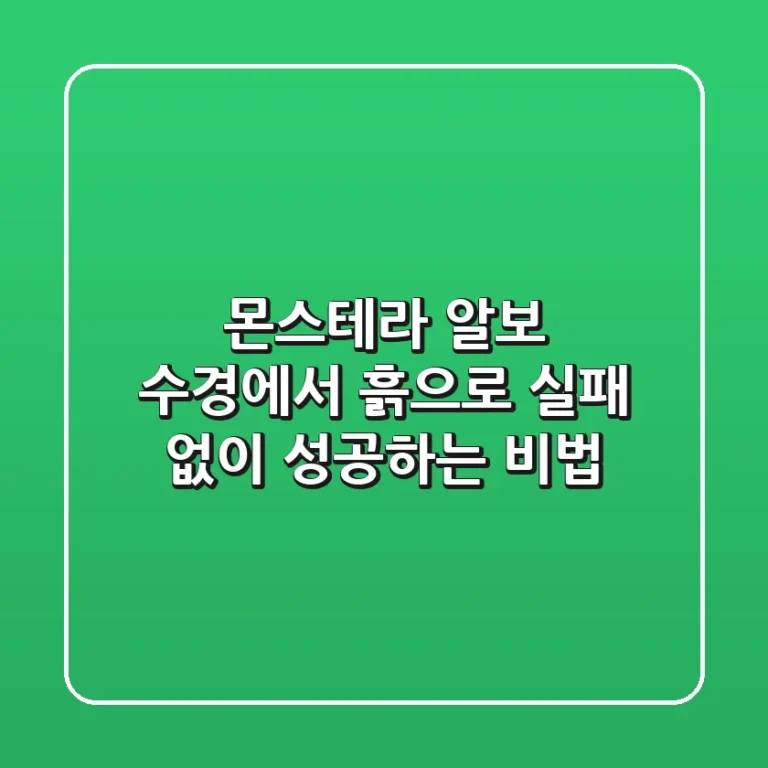 몬스테라 알보, 수경에서 흙으로! 실패 없이 성공하는 비법