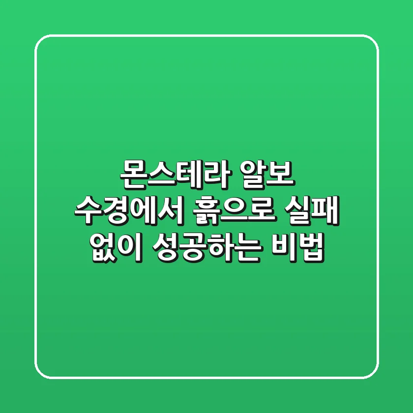 몬스테라 알보, 수경에서 흙으로! 실패 없이 성공하는 비법
