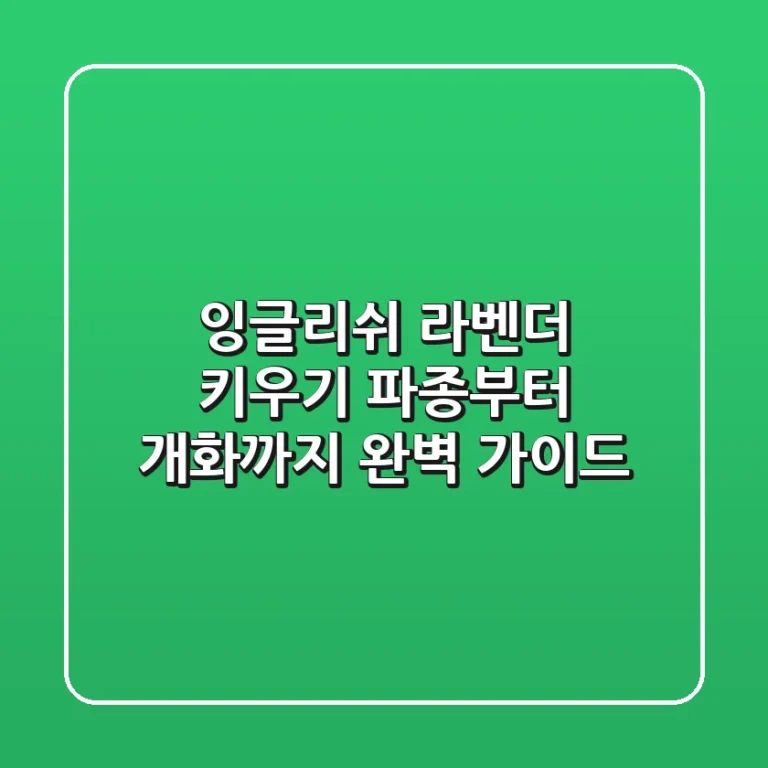 잉글리쉬 라벤더 키우기: 파종부터 개화까지 완벽 가이드