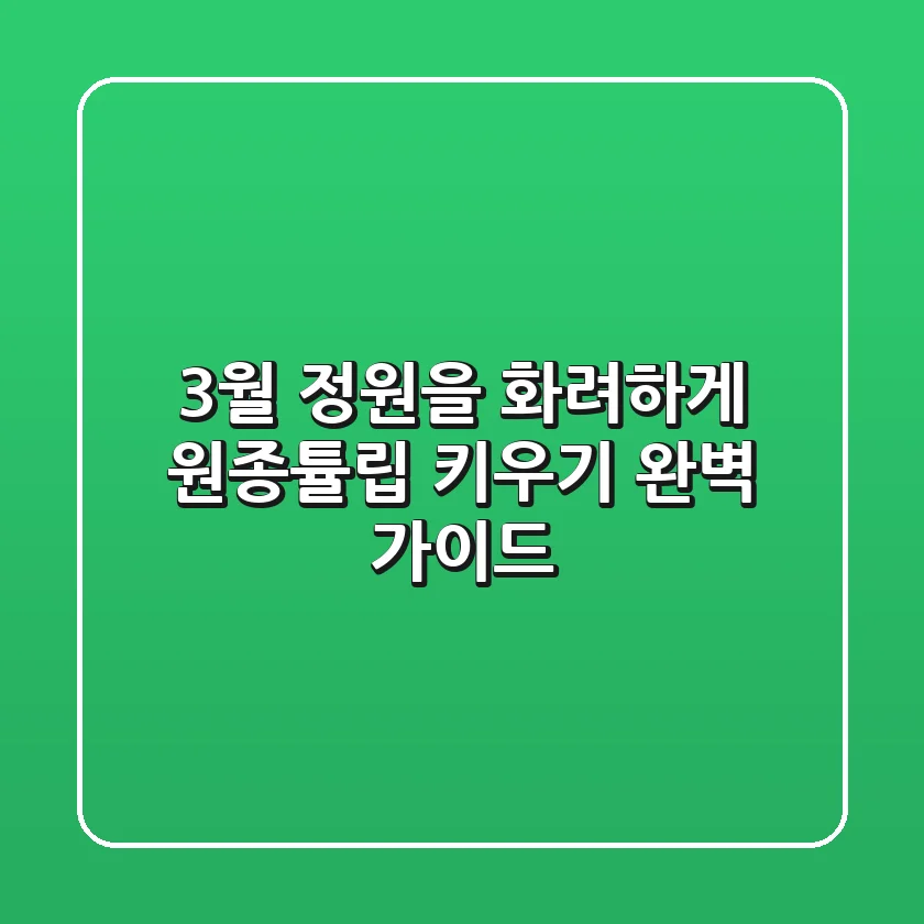 3월 정원을 화려하게! 원종튤립 키우기 완벽 가이드