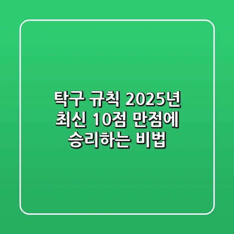 탁구 규칙, 2025년 최신! 🏓 10점 만점에 승리하는 비법