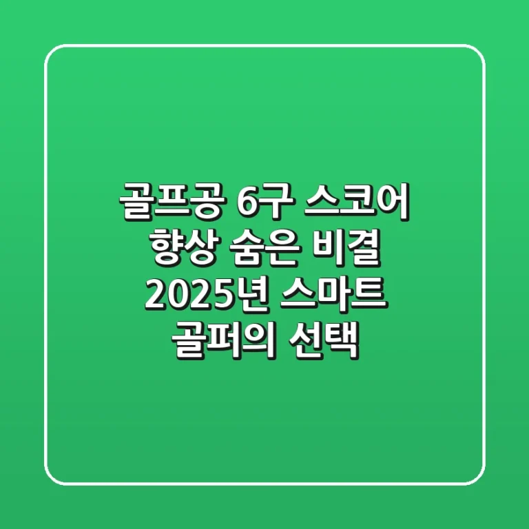 골프공 6구, 스코어 향상 숨은 비결: 2025년 스마트 골퍼의 선택