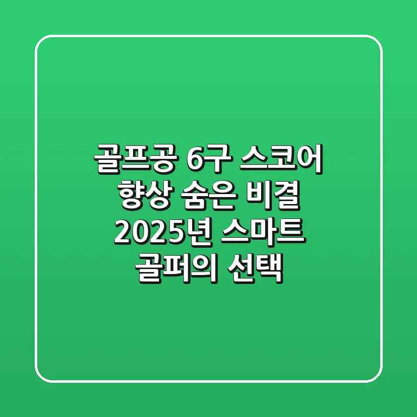 골프공 6구, 스코어 향상 숨은 비결: 2025년 스마트 골퍼의 선택