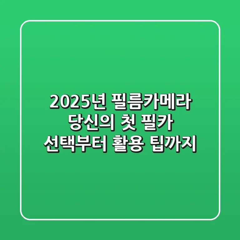 2025년 필름카메라, 당신의 첫 필카 선택부터 활용 팁까지!
