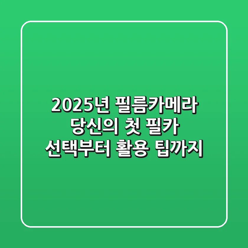 2025년 필름카메라, 당신의 첫 필카 선택부터 활용 팁까지!