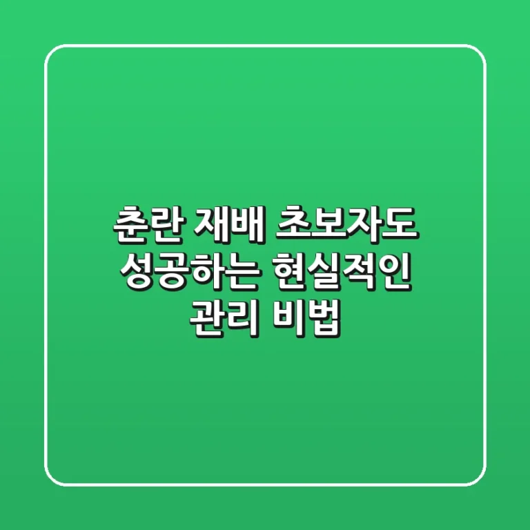 춘란 재배, 초보자도 성공하는 현실적인 관리 비법