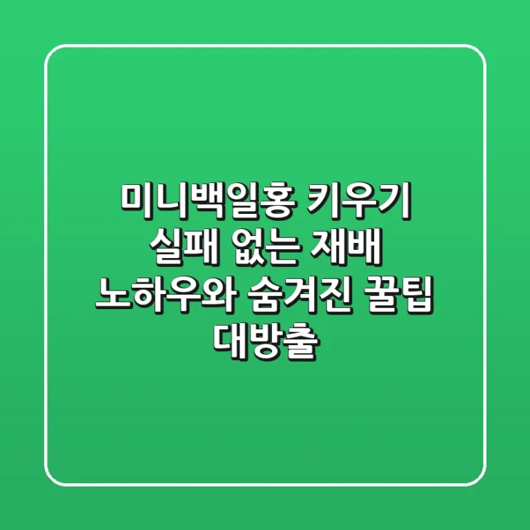 미니백일홍 키우기, 실패 없는 재배 노하우와 숨겨진 꿀팁 대방출!