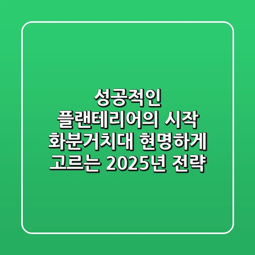 성공적인 플랜테리어의 시작, 화분거치대 현명하게 고르는 2025년 전략