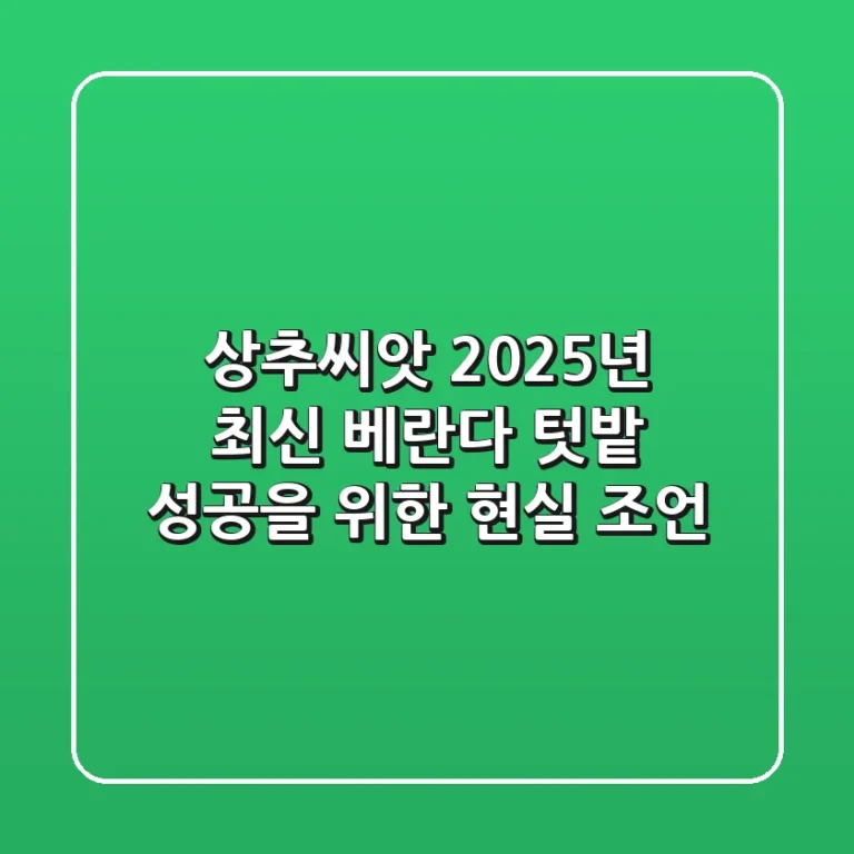 상추씨앗, 2025년 최신 베란다 텃밭 성공을 위한 현실 조언