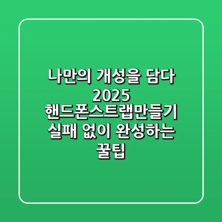 나만의 개성을 담다: 2025 핸드폰스트랩만들기, 실패 없이 완성하는 꿀팁!