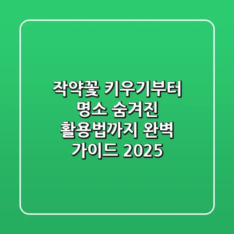 작약꽃 키우기부터 명소, 숨겨진 활용법까지 완벽 가이드 2025