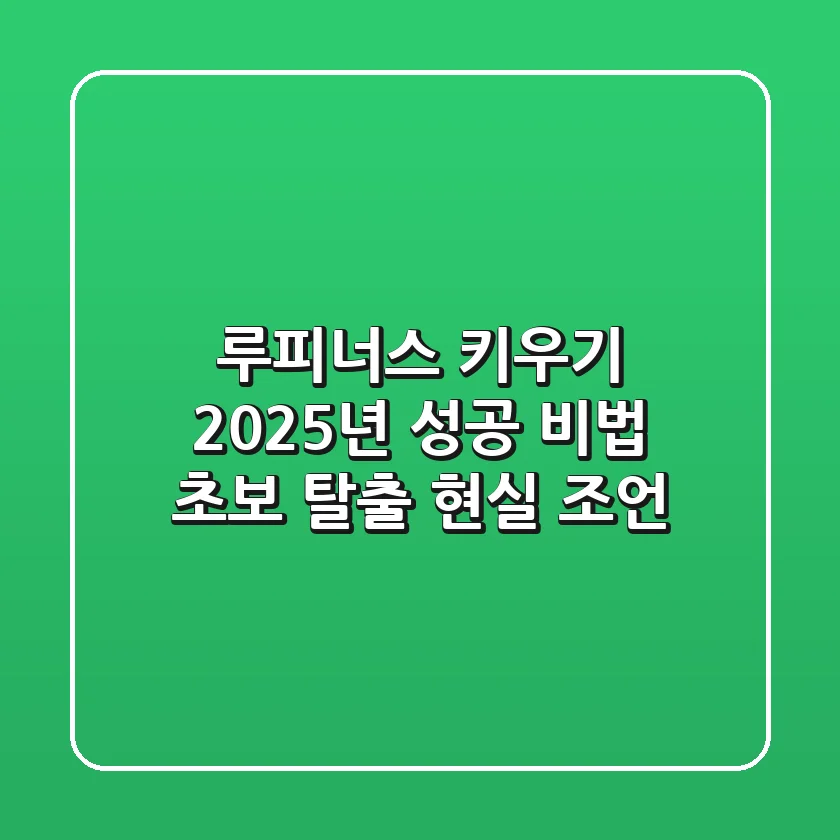 루피너스 키우기, 2025년 성공 비법 (초보 탈출 현실 조언)