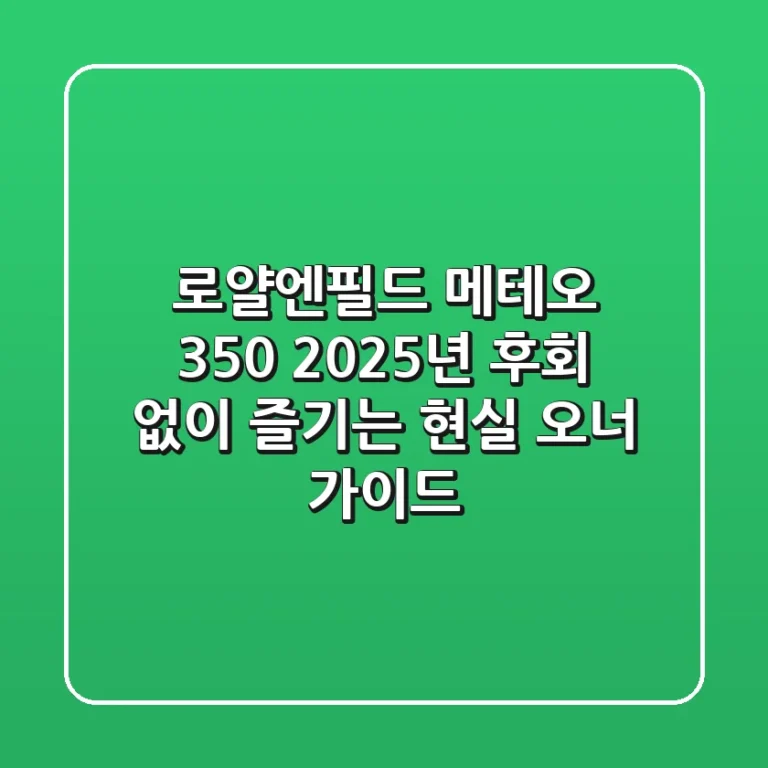 로얄엔필드 메테오 350: 2025년, 후회 없이 즐기는 현실 오너 가이드