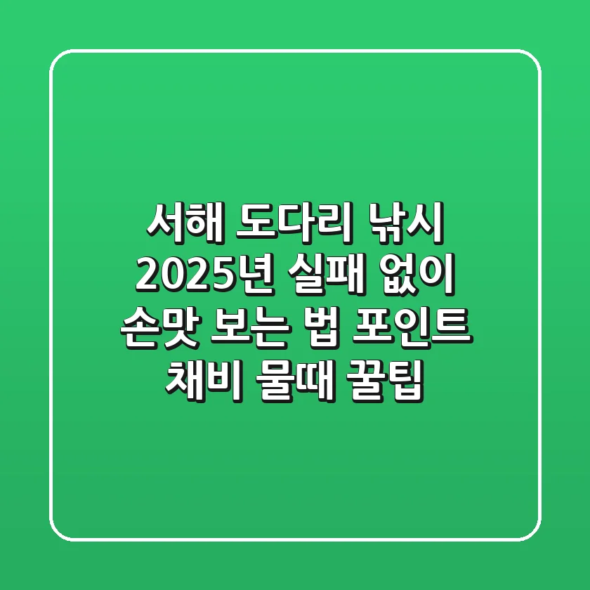 서해 도다리 낚시, 2025년 실패 없이 손맛 보는 법 (포인트, 채비, 물때 꿀팁)