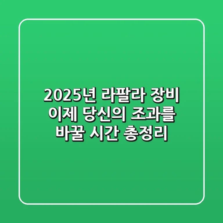 2025년 라팔라 장비, 이제 당신의 조과를 바꿀 시간 (총정리)