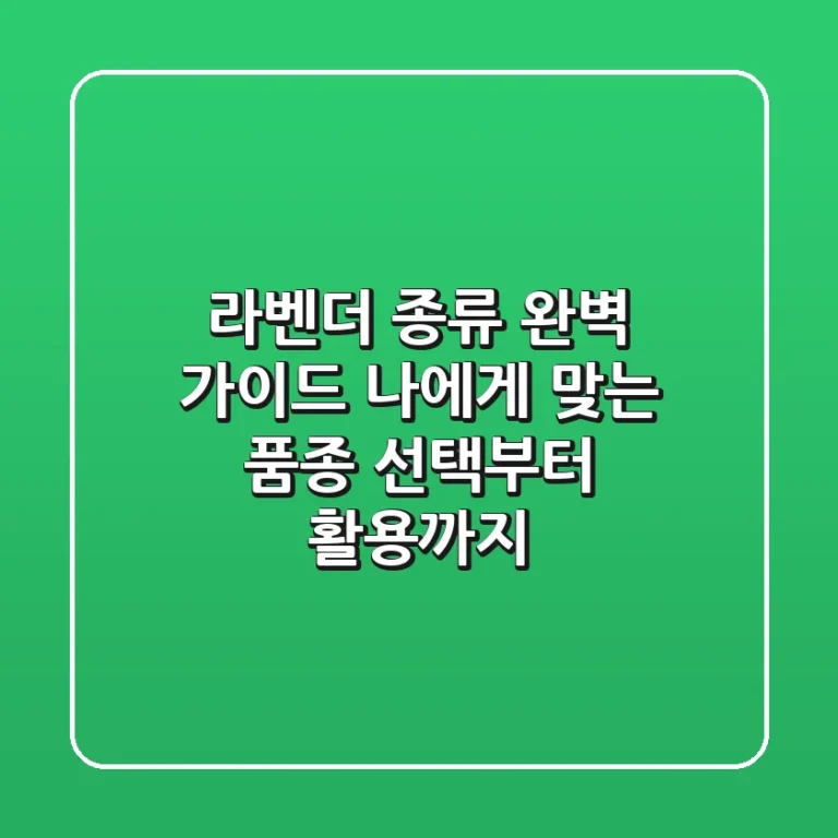 라벤더 종류 완벽 가이드: 나에게 맞는 품종 선택부터 활용까지!