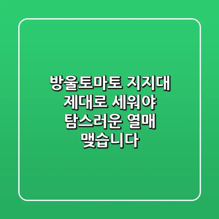 방울토마토 지지대, 제대로 세워야 탐스러운 열매 맺습니다