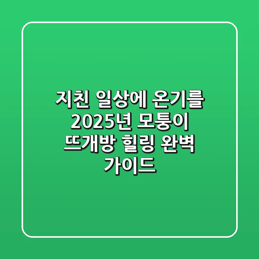 지친 일상에 온기를, 2025년 모퉁이 뜨개방 힐링 완벽 가이드