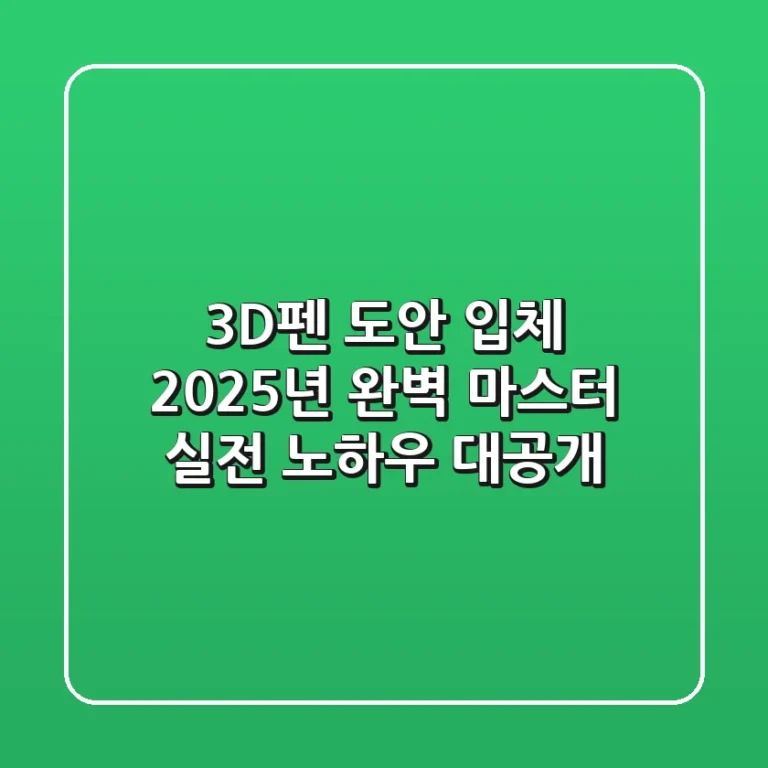 3D펜 도안 입체? 2025년 완벽 마스터! 실전 노하우 대공개