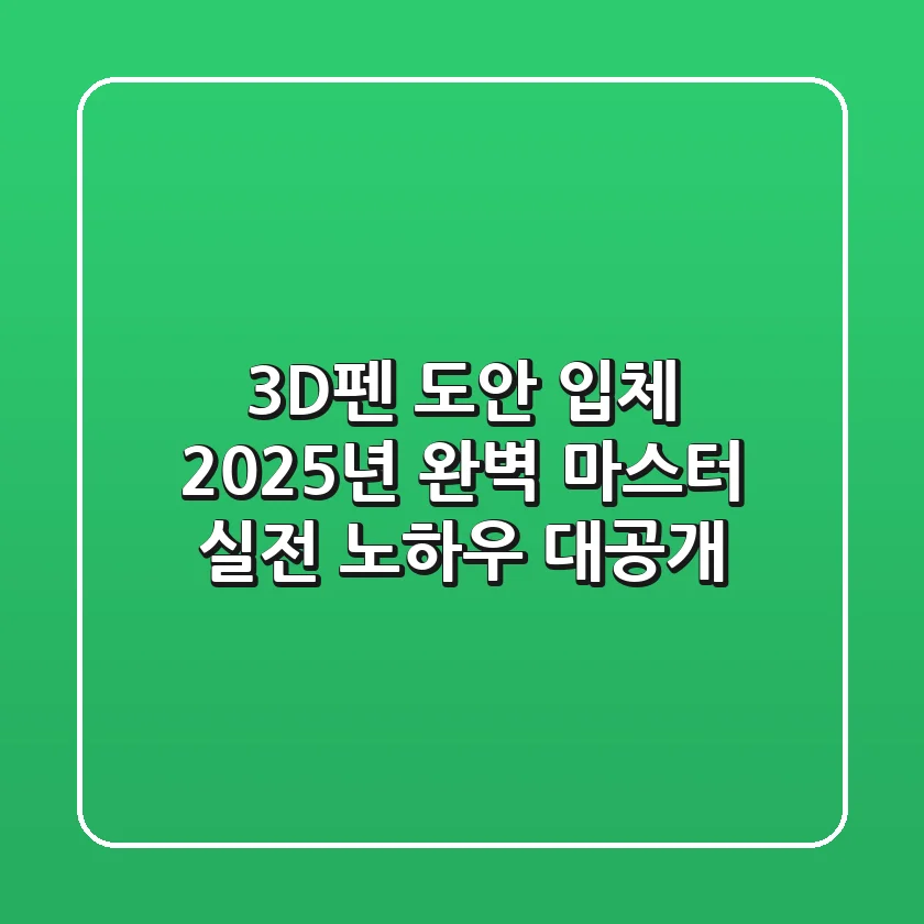3D펜 도안 입체? 2025년 완벽 마스터! 실전 노하우 대공개