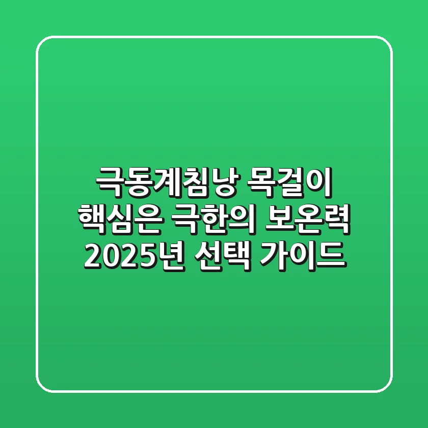 극동계침낭 목걸이? 핵심은 극한의 보온력! 2025년 선택 가이드