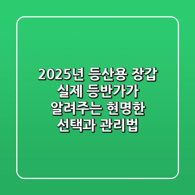 2025년 등산용 장갑: 실제 등반가가 알려주는 현명한 선택과 관리법