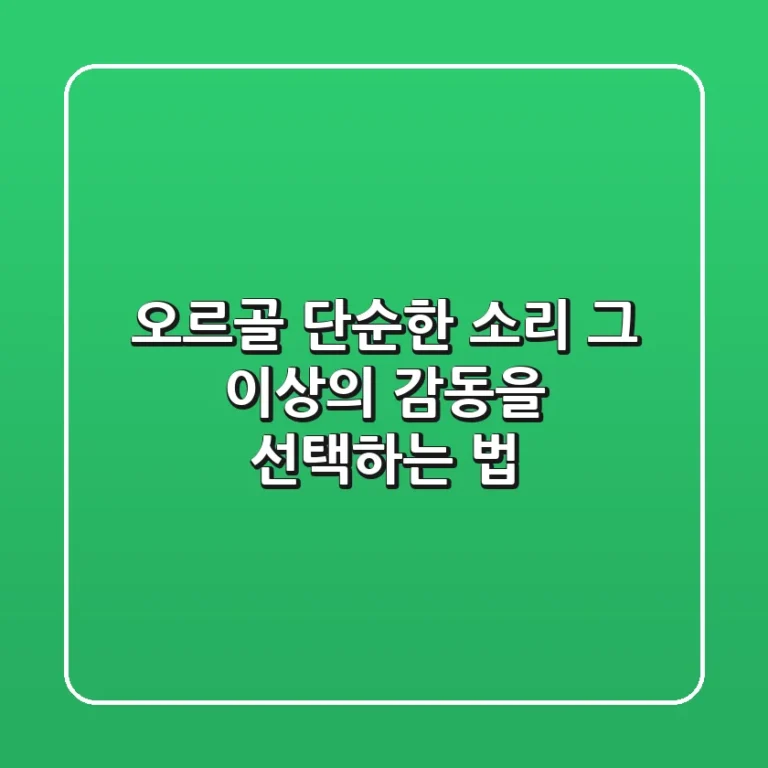 오르골, 단순한 소리 그 이상의 감동을 선택하는 법