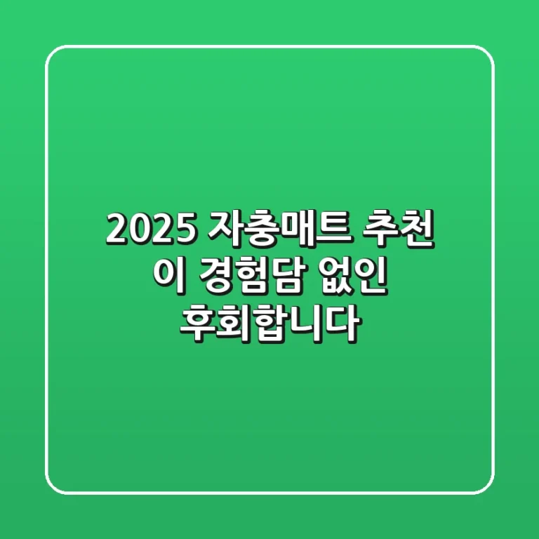 2025 자충매트 추천? 이 경험담 없인 후회합니다