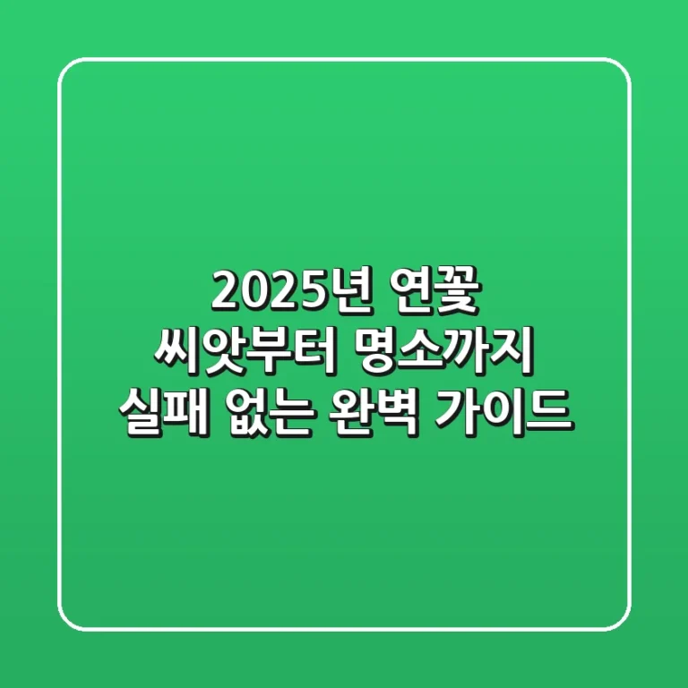 2025년 연꽃: 씨앗부터 명소까지, 실패 없는 완벽 가이드