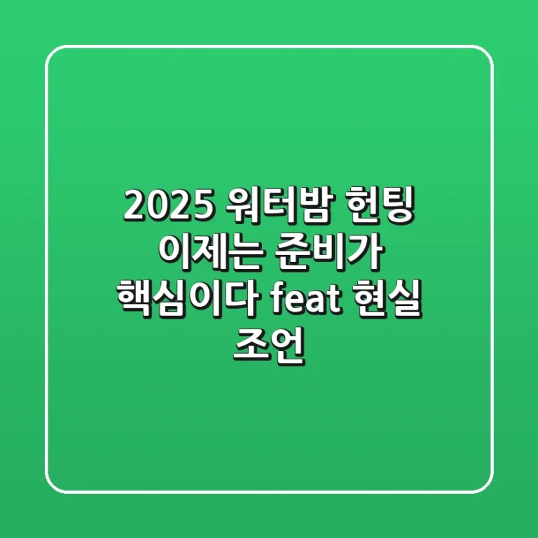 2025 워터밤 헌팅, 이제는 '준비'가 핵심이다 (feat. 현실 조언)