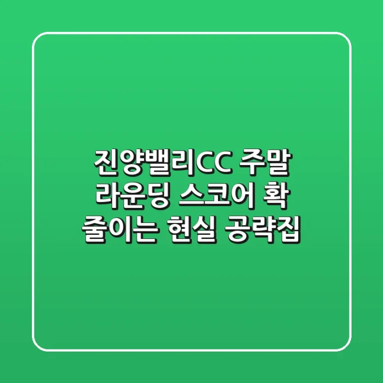 진양밸리CC, 주말 라운딩 스코어 확 줄이는 현실 공략집