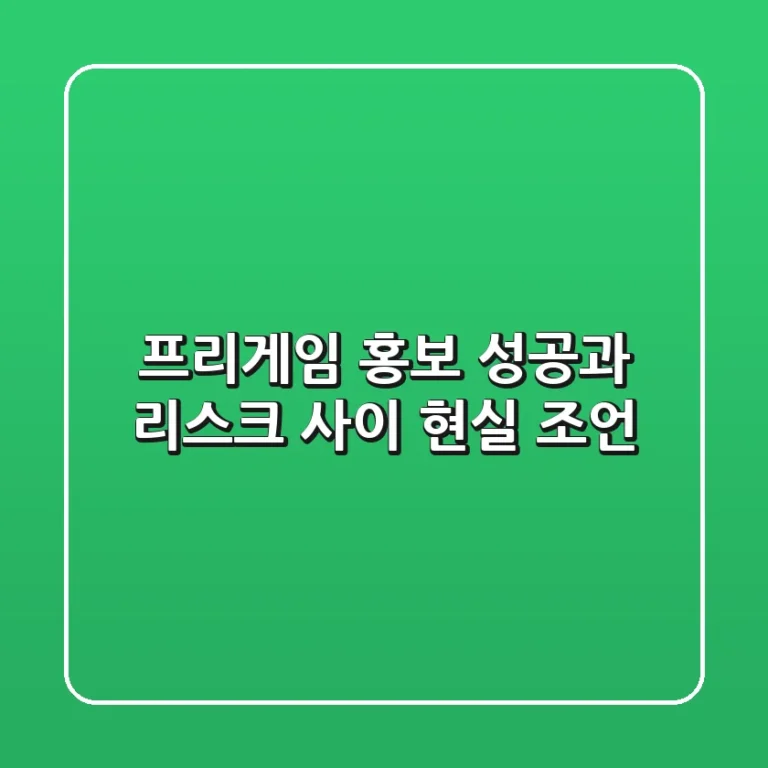 프리게임 홍보, 성공과 리스크 사이 현실 조언