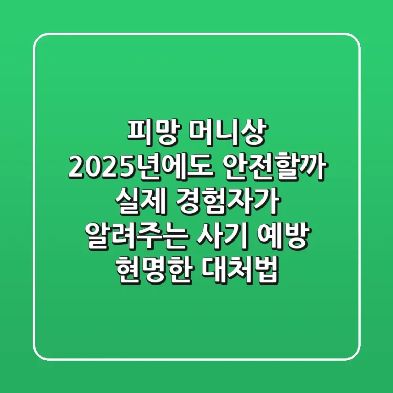 피망 머니상, 2025년에도 안전할까? 실제 경험자가 알려주는 사기 예방 & 현명한 대처법