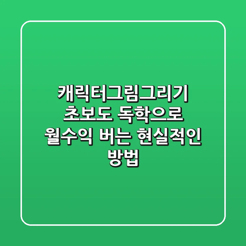 캐릭터그림그리기, 초보도 독학으로 월수익 버는 현실적인 방법!