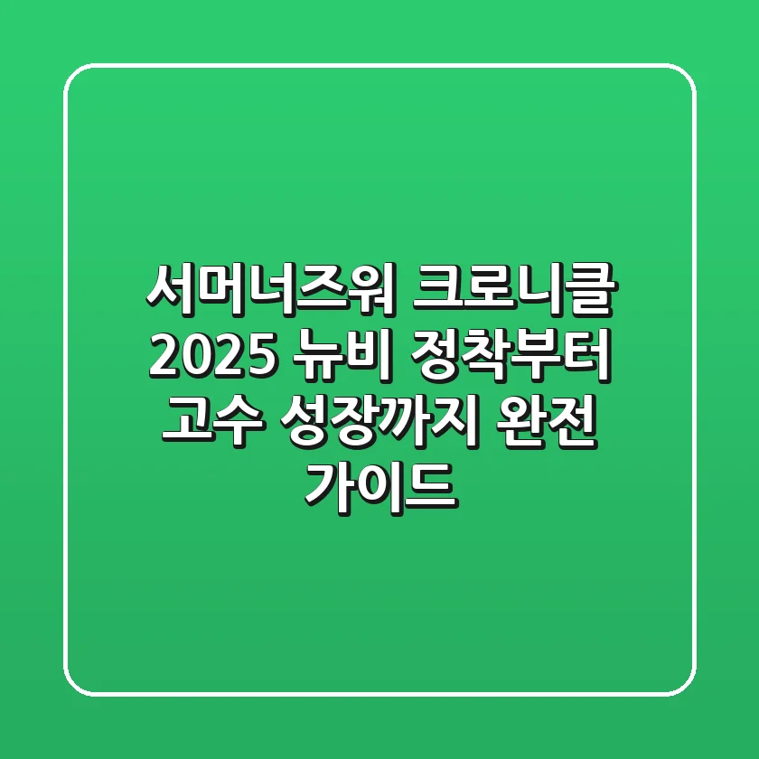 서머너즈워 크로니클 2025, 뉴비 정착부터 고수 성장까지 완전 가이드