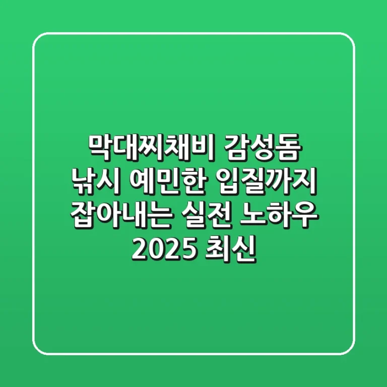 막대찌채비, 감성돔 낚시 예민한 입질까지 잡아내는 실전 노하우 (2025 최신)