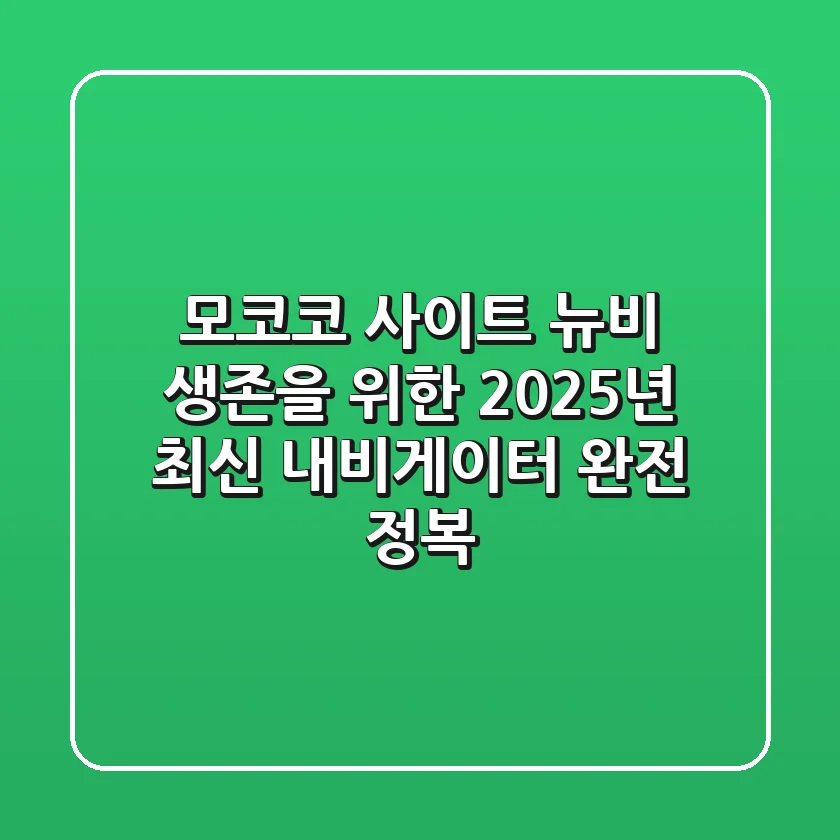 모코코 사이트, 뉴비 생존을 위한 2025년 최신 내비게이터 완전 정복!