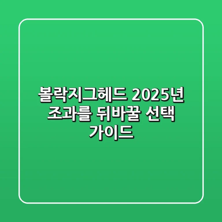 볼락지그헤드, 2025년 조과를 뒤바꿀 선택 가이드