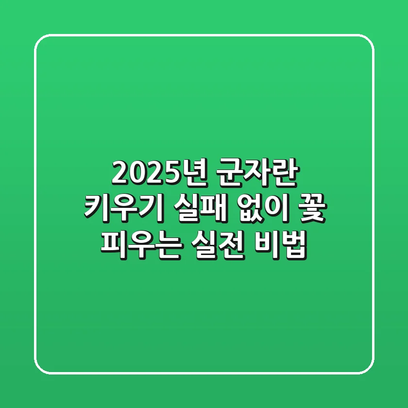 2025년 군자란 키우기 실패 없이 꽃 피우는 실전 비법!